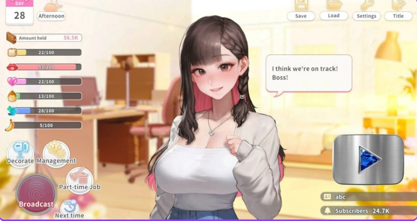 【PC/官中/养成/SLG游戏/770M】直播开始！VTuber出道指南（Streaming ON! VTuber Training）Ver1.08 官中步兵版+全CG存档+养成SLG游戏+770M